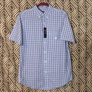 Chaps Button Up Shirt Blue Plaid Design SZ: Sm
